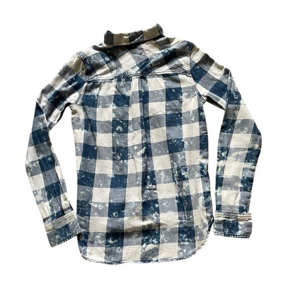 Mudd Flannel Womens/Teens Blue Checkered Retro 90s style Shirt Size Small - Picture 2 of 7